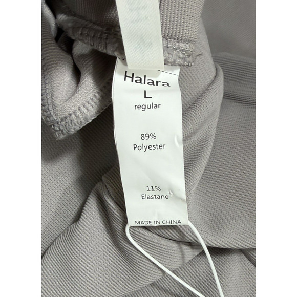 Halara Work Pants Flex High Waisted Body Sculpt Wide Leg Waffle Large Grey New - Picture 13 of 14